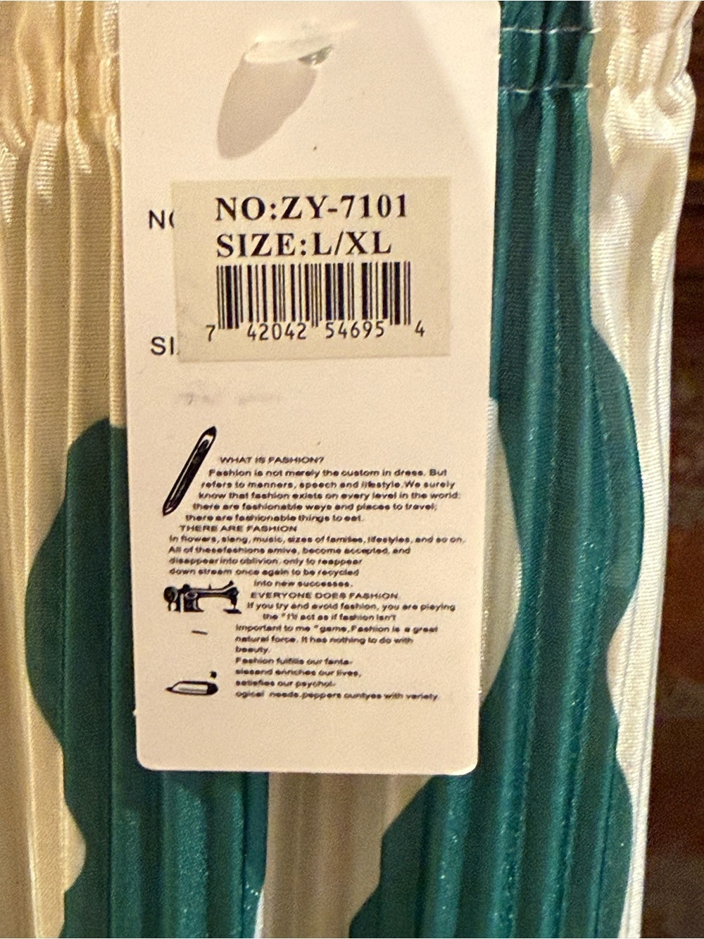 2 Pleated Abstract Print Midi Skirt Olive Green/Cream & Cream/Forest Green L/XL - Picture 9 of 15